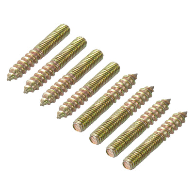 Harfington Uxcell 40Pcs M6x40mm Hanger Bolt Double Headed Bolt Self-Tapping Screw for Furniture