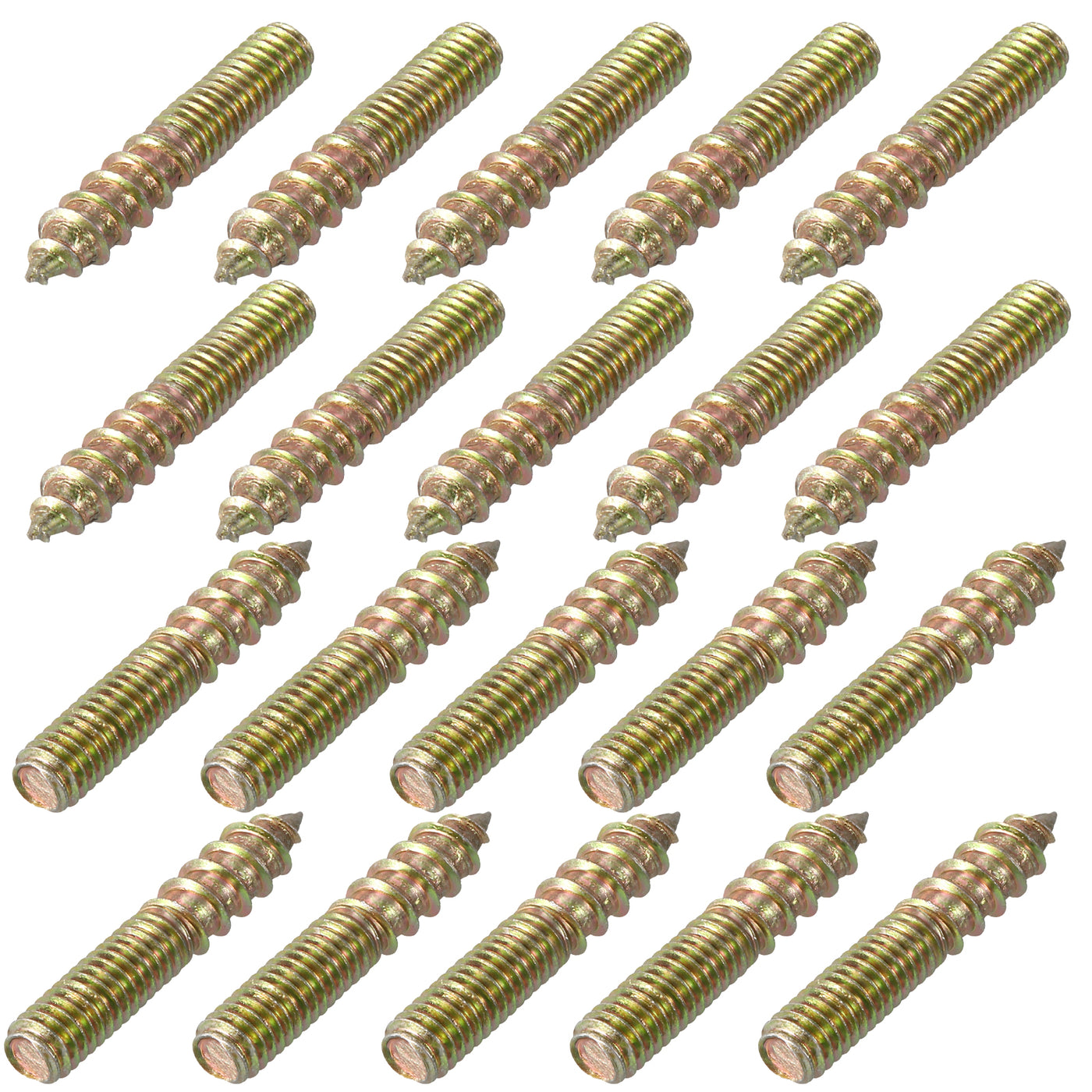 uxcell Uxcell 40Pcs M6x30mm Hanger Bolt Double Headed Bolt Self-Tapping Screw for Furniture