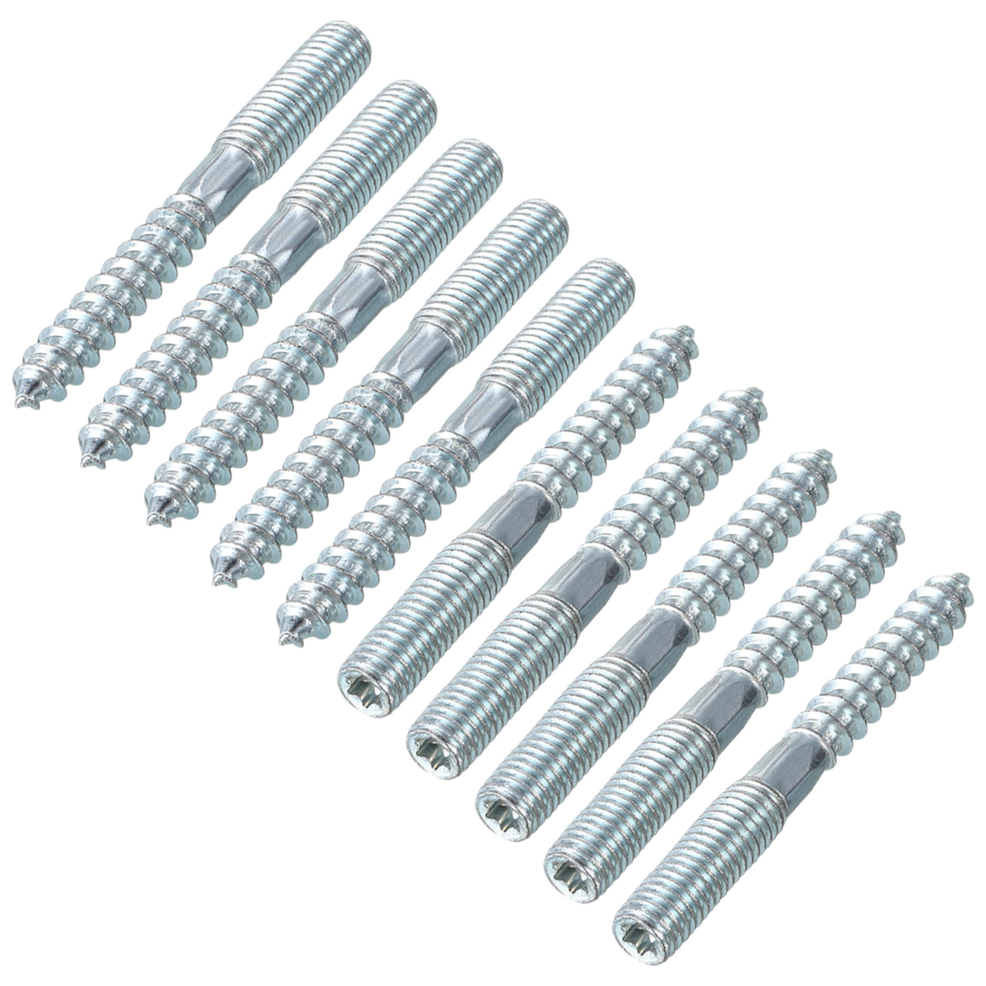 uxcell Uxcell 16Pcs M8x70mm Hanger Bolt Double Headed Bolt Self-Tapping Screw for Furniture