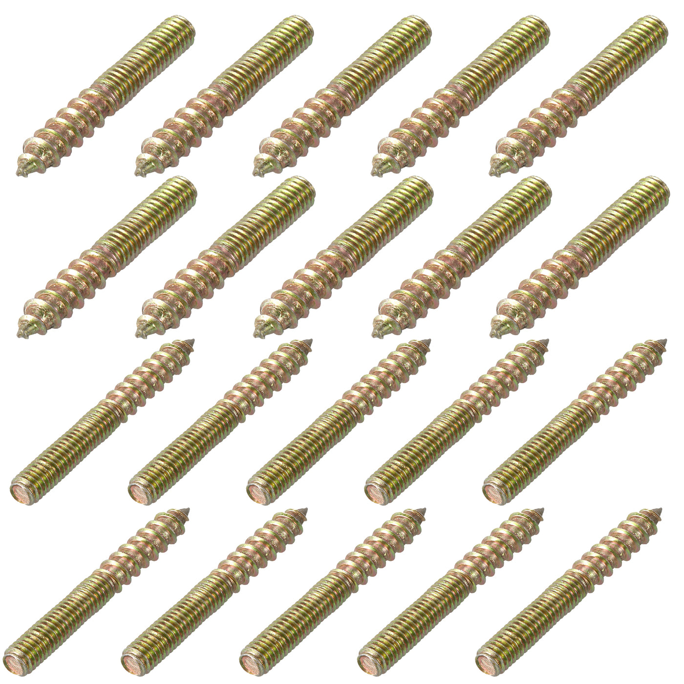uxcell Uxcell 40Pcs M6x50mm Hanger Bolt Double Headed Bolt Self-Tapping Screw for Furniture