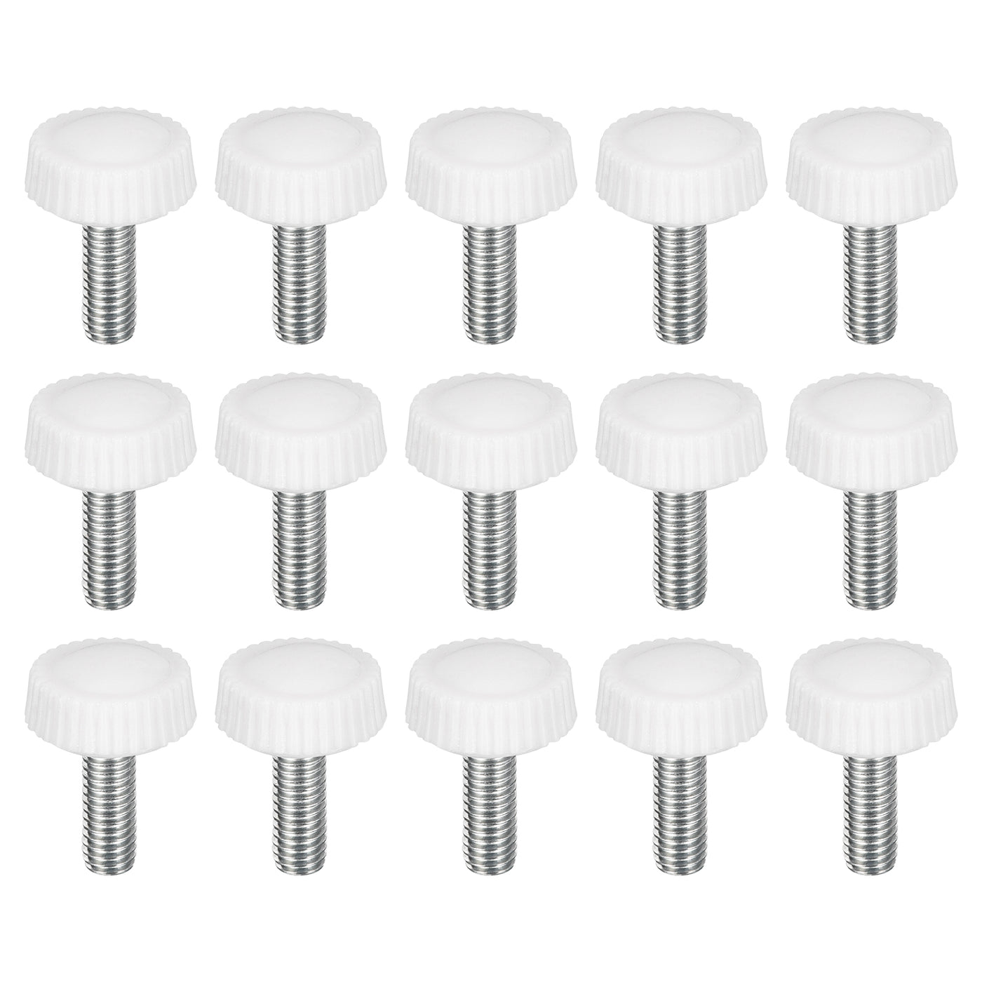 uxcell Uxcell 25Pcs M5x14mm Threaded Knurled Thumb Screws, Zinc Plated Carbon Steel White