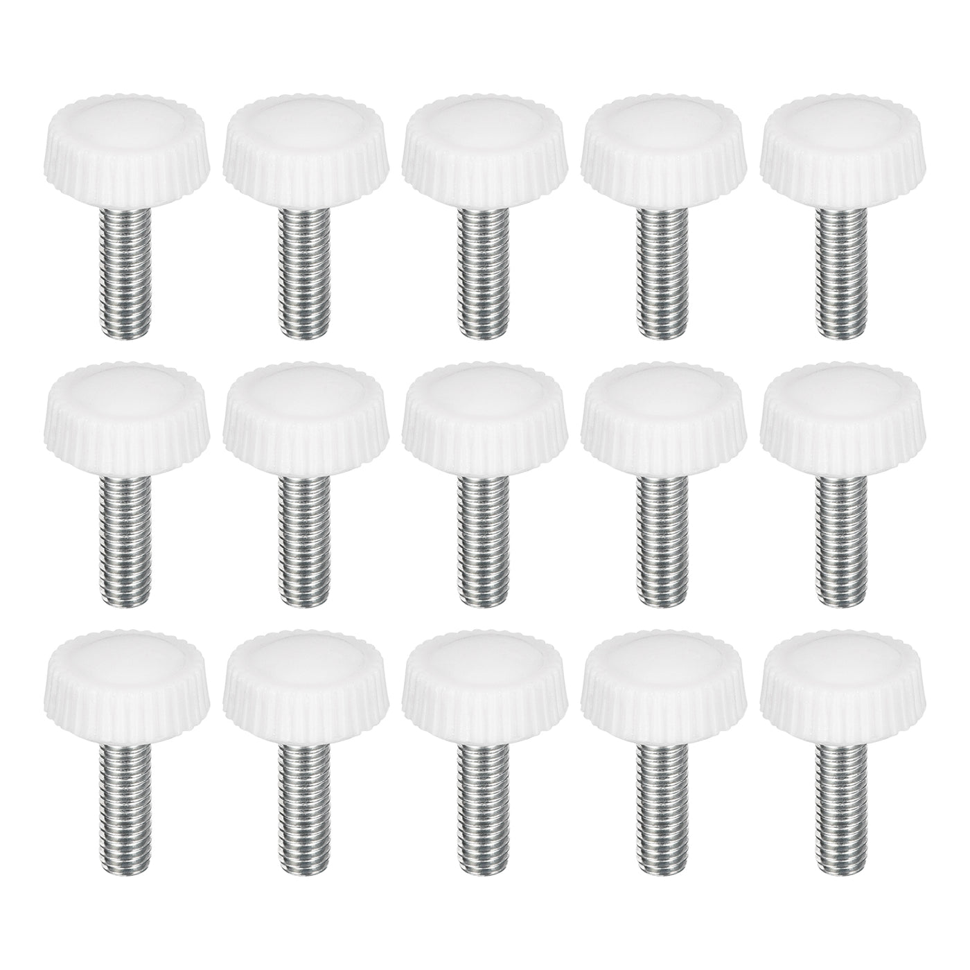 uxcell Uxcell 25Pcs M5x16mm Threaded Knurled Thumb Screws, Zinc Plated Carbon Steel White