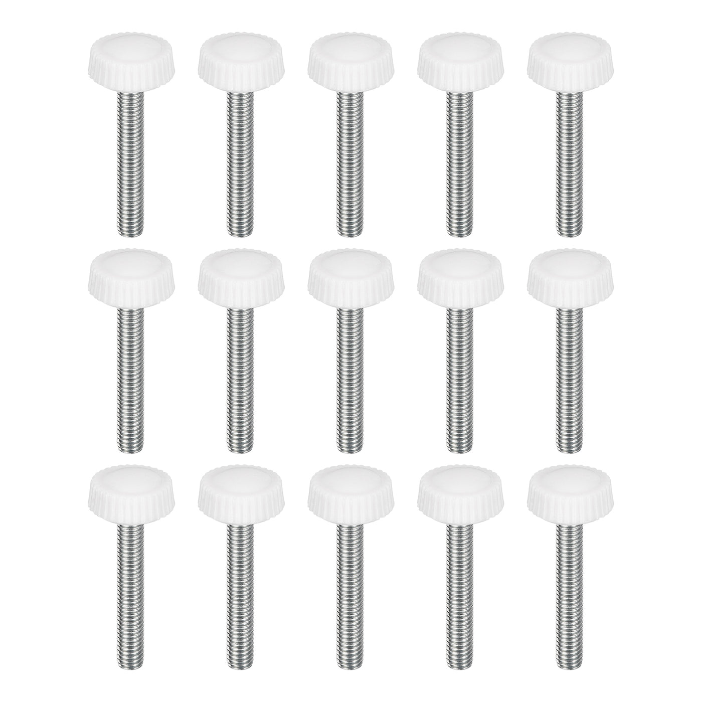 uxcell Uxcell 25Pcs M5x30mm Threaded Knurled Thumb Screws, Zinc Plated Carbon Steel White