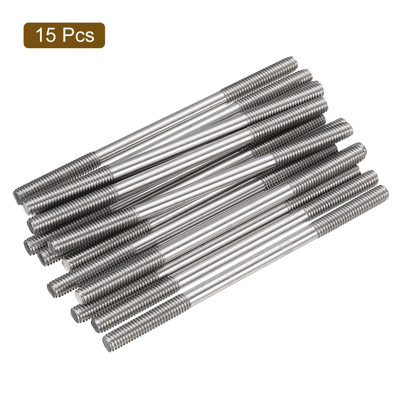 uxcell Uxcell 15Pcs M6x110mm 304 Stainless Steel Double End Threaded Stud Screw