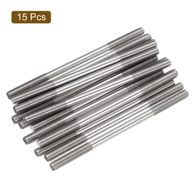 Harfington Uxcell 15Pcs M6x110mm 304 Stainless Steel Double End Threaded Stud Screw
