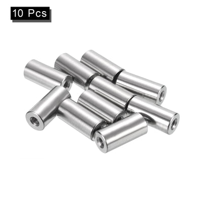 Harfington Uxcell 10Pcs Round Connector Nuts, M5x25x12mm Coupling Nut Sleeve Rod Bar Stud Nut