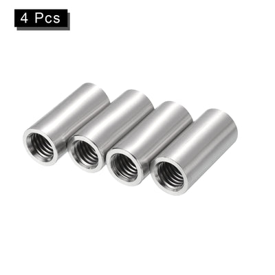 Harfington Uxcell 4Pcs Round Connector Nuts, M10x30x14mm Coupling Nut Sleeve Rod Bar Stud Nut