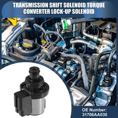 Harfington Transmission Shift Solenoid Torque Converter Lock-Up Solenoid, No.31706AA030 for Subaru Outback 2010-2017 Black, 1 Pc