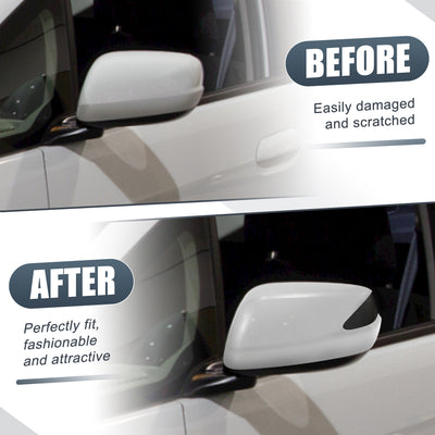 Harfington Car Rear View Left Driver Side Mirror Cover Cap Replacement White for Honda Fit 2009-2013 Fits W/ Turn Signal Models Mirror Guard Covers Exterior Decoration Trims