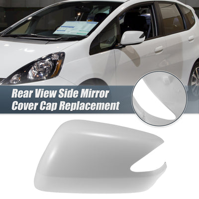 Harfington Car Rear View Left Driver Side Mirror Cover Cap Replacement White for Honda Fit 2009-2013 Fits W/ Turn Signal Models Mirror Guard Covers Exterior Decoration Trims
