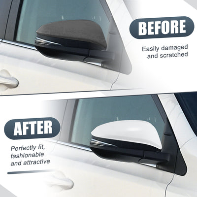 Harfington Car Rear View Right Passenger Side Mirror Cover Cap Replacement White for Toyota RAV4 2014-2018 Mirror Guard Covers Exterior Decoration Trims