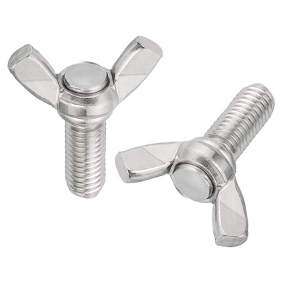 Harfington Uxcell 20pcs 304 Stainless Steel M8-1.25x20mm Wing Butterfly Screws Bolts