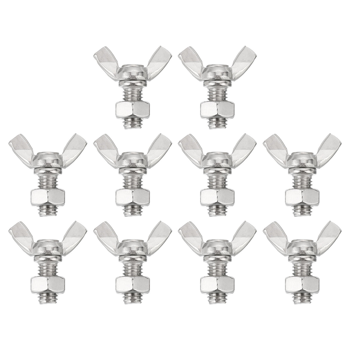 uxcell Uxcell 20pcs 304 Stainless Steel M8x16mm Wing Butterfly Screws Bolts with 20pcs Nuts