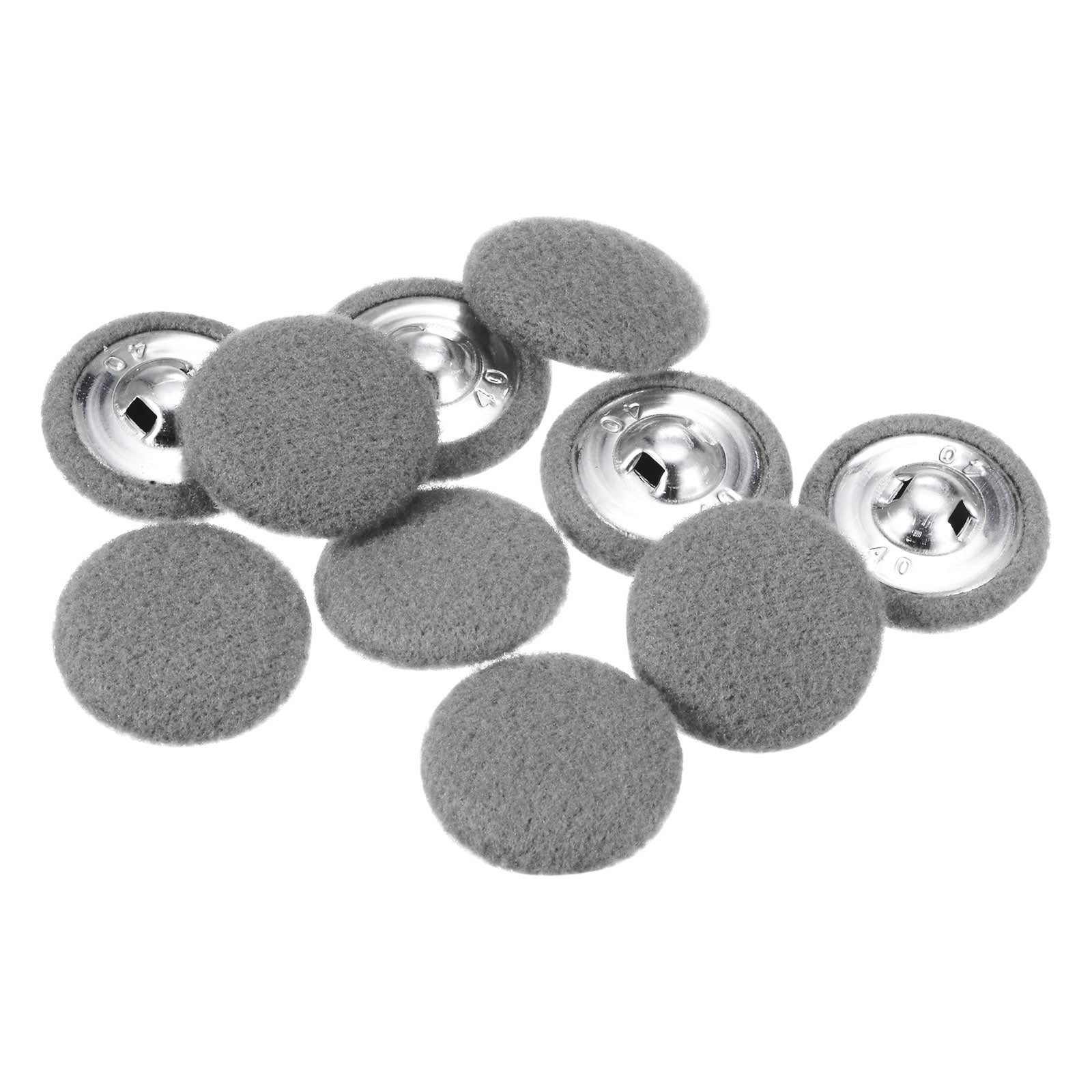 10pcs Fabric Cloth Covered Button 25mm Round Holes Sewing Buttons, Dark ...
