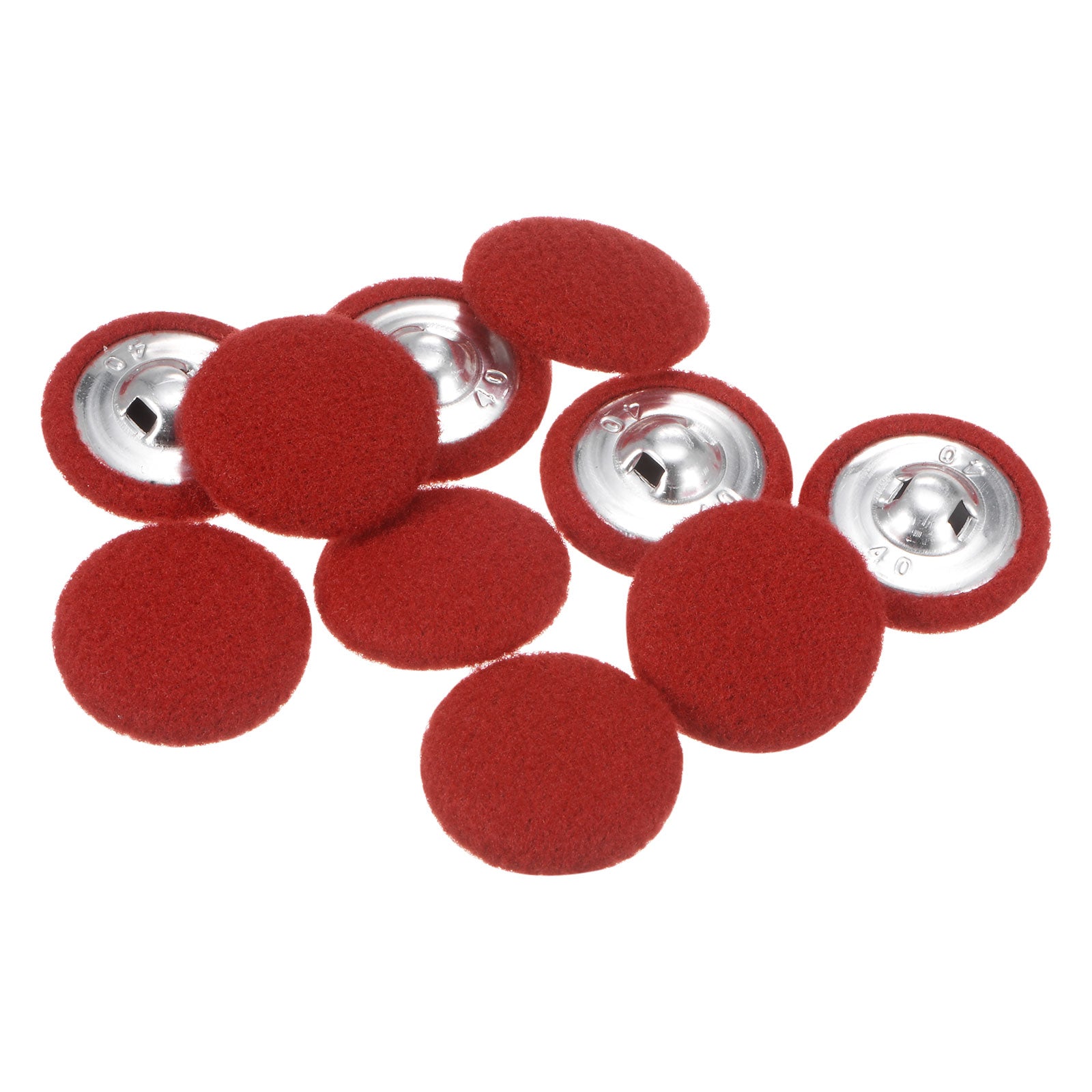 10pcs Fabric Cloth Covered Button 25mm Round Holes Sewing Buttons, Red ...