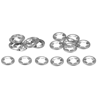Harfington Uxcell 20pcs Internal Tooth Star Lock Washers Set M14 M16 Push on Retaining Clips Quick Speed Locking Washers, 304 Stainless Steel Push Nuts