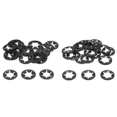 uxcell Uxcell 40pcs Internal Tooth Star Lock Washers Set M14 M16 Push on Retaining Clips Quick Speed Locking Washers, 65Mn Steel Push Nuts