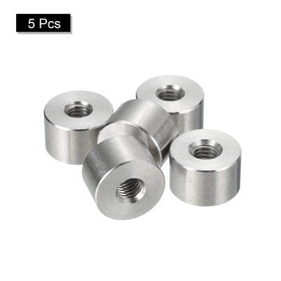 Harfington Uxcell 5Pcs Round Connector Nuts, M6x10x16mm Coupling Nut Sleeve Rod Bar Stud Nut