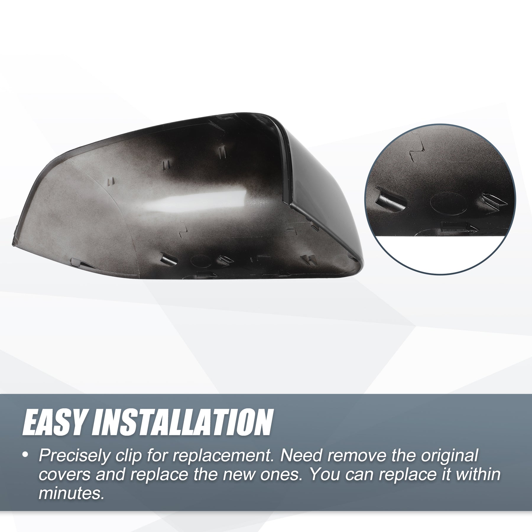 Pair Car Rear View Driver Passenger Side Mirror Cover Cap Replacement ...