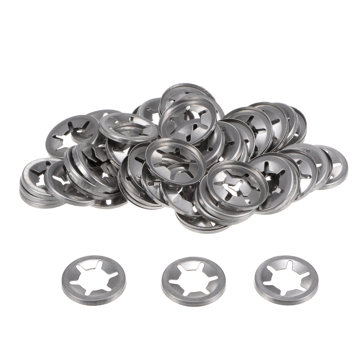 uxcell Uxcell 60pcs Internal Tooth Star Lock Washers M12 Stainless Steel Starlock Push Nuts