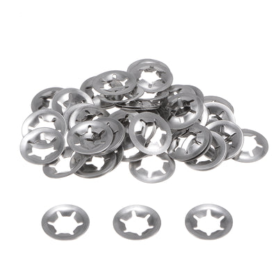 Harfington Uxcell 60pcs Internal Tooth Star Lock Washers M10 Stainless Steel Starlock Push Nuts