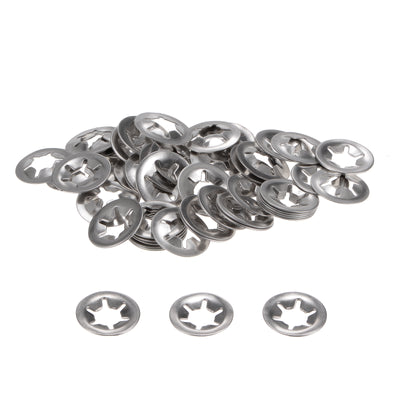 uxcell Uxcell 60pcs Internal Tooth Star Lock Washers M8 Stainless Steel Starlock Push Nuts