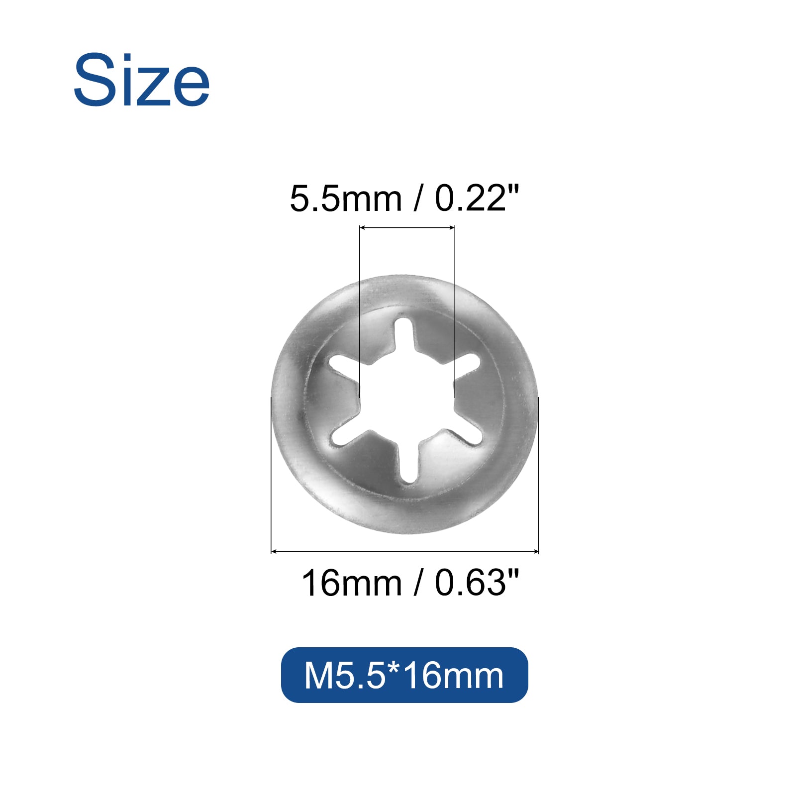 Uxcell 60pcs Internal Tooth Star Lock Washers M6 Stainless Steel ...