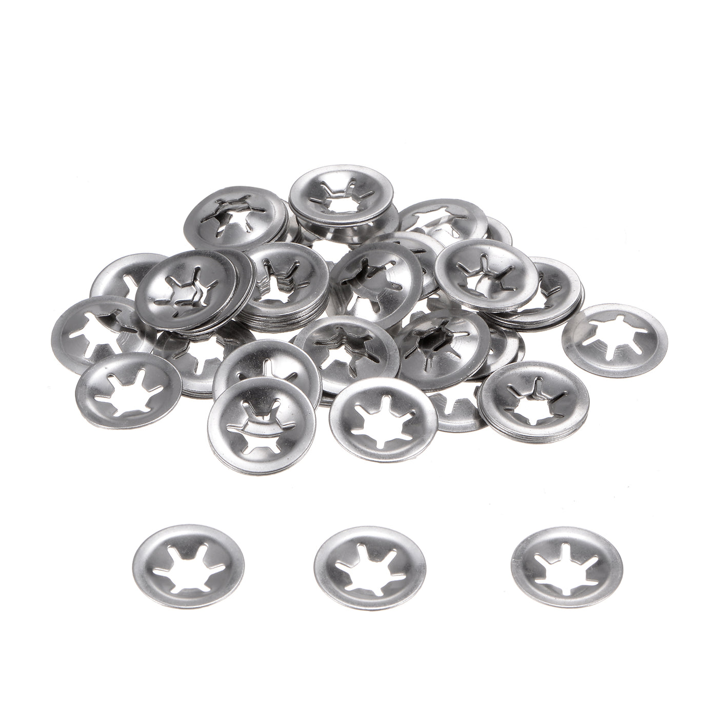 uxcell Uxcell 60pcs Internal Tooth Star Lock Washers M6 Stainless Steel Starlock Push Nuts
