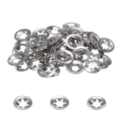 uxcell Uxcell 60pcs Internal Tooth Star Lock Washers M5 Stainless Steel Starlock Push Nuts
