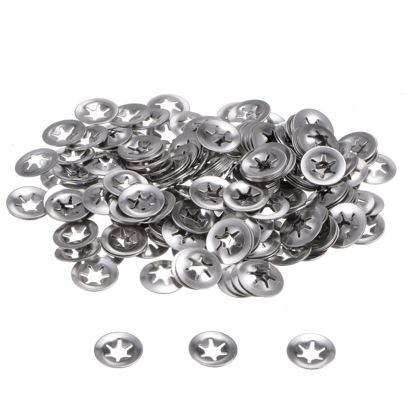 uxcell Uxcell 200pcs Internal Tooth Star Lock Washers M4 Stainless Steel Starlock Push Nuts