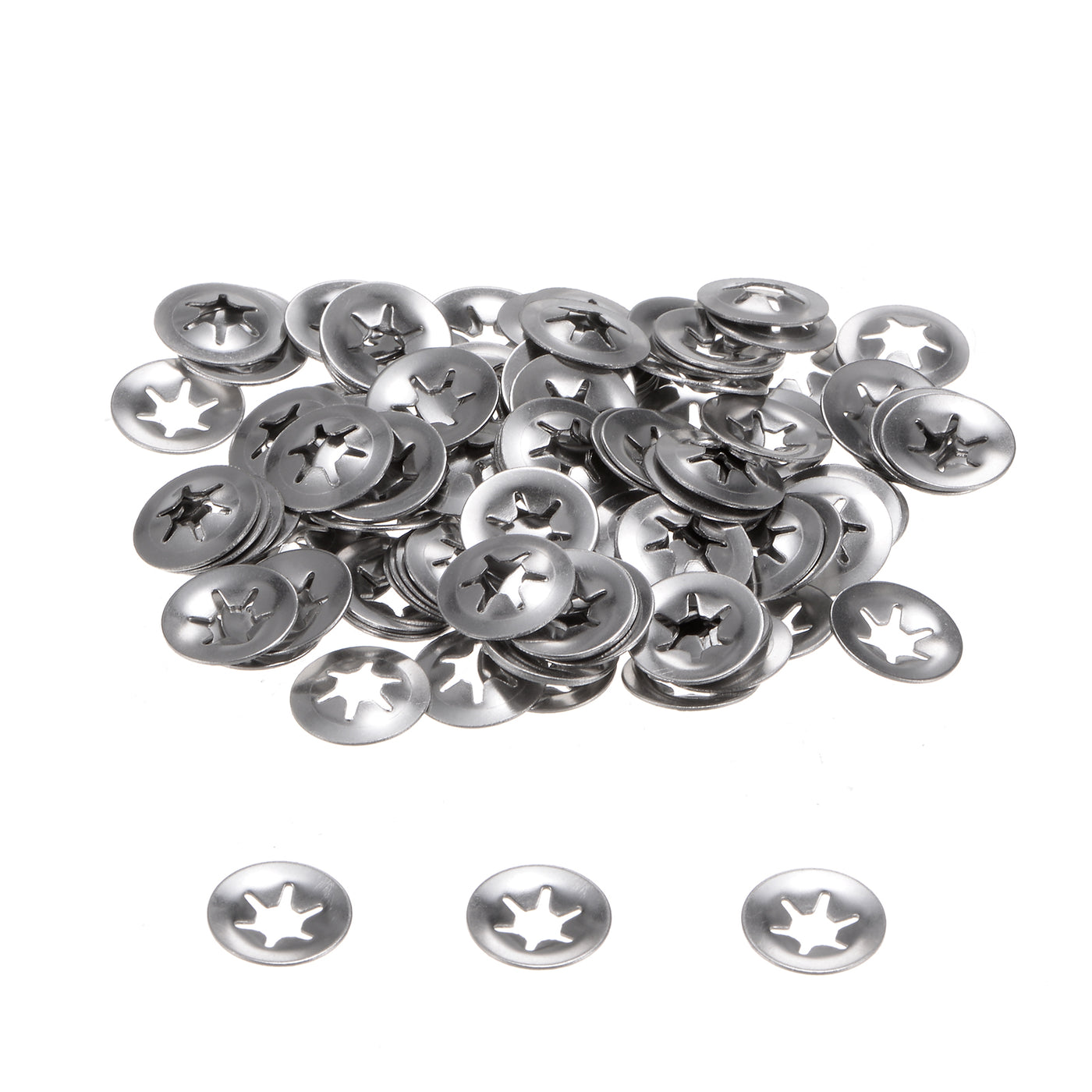 uxcell Uxcell 120pcs Internal Tooth Star Lock Washers M4 Stainless Steel Starlock Push Nuts