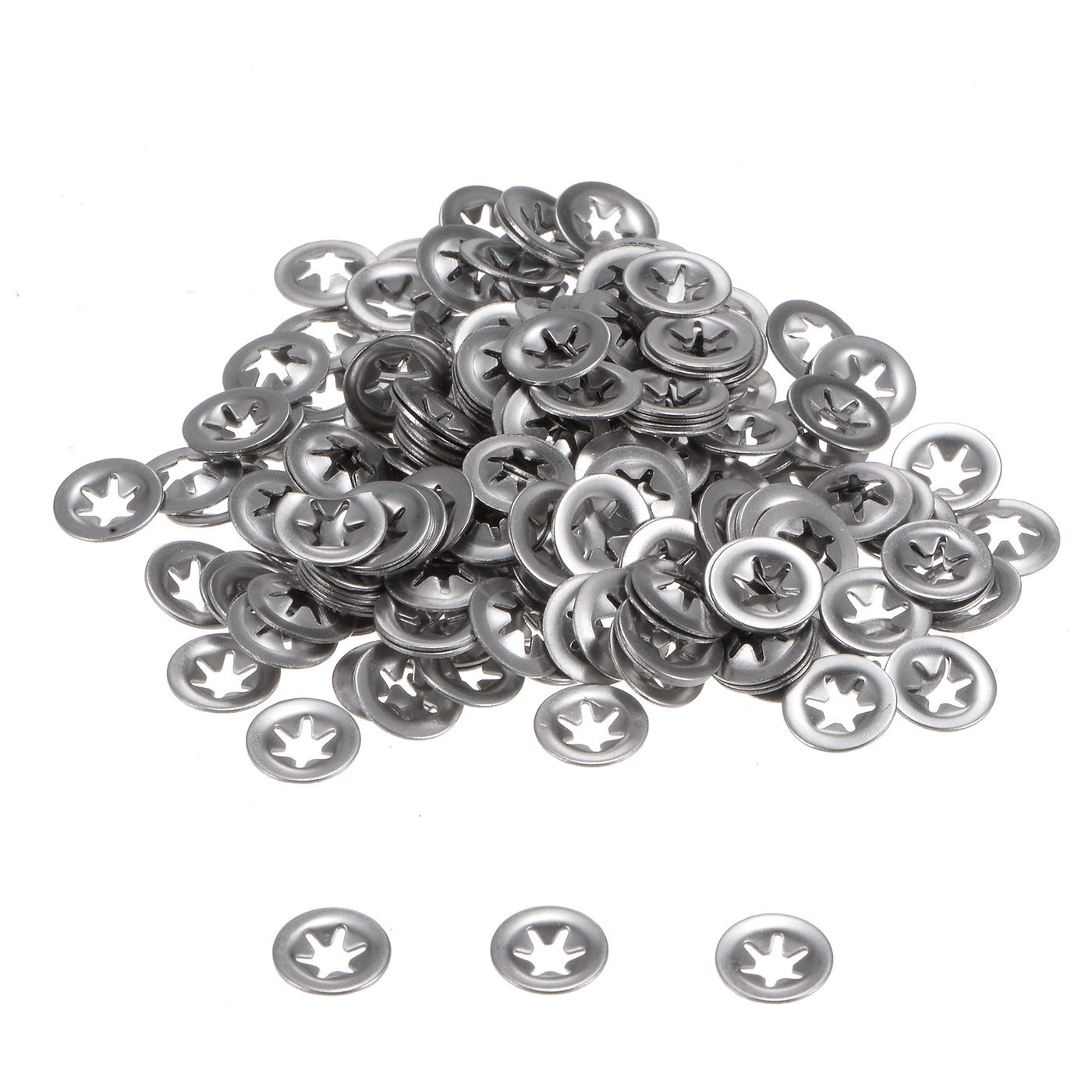 uxcell Uxcell 200pcs Internal Tooth Star Lock Washers M3 Stainless Steel Starlock Push Nuts