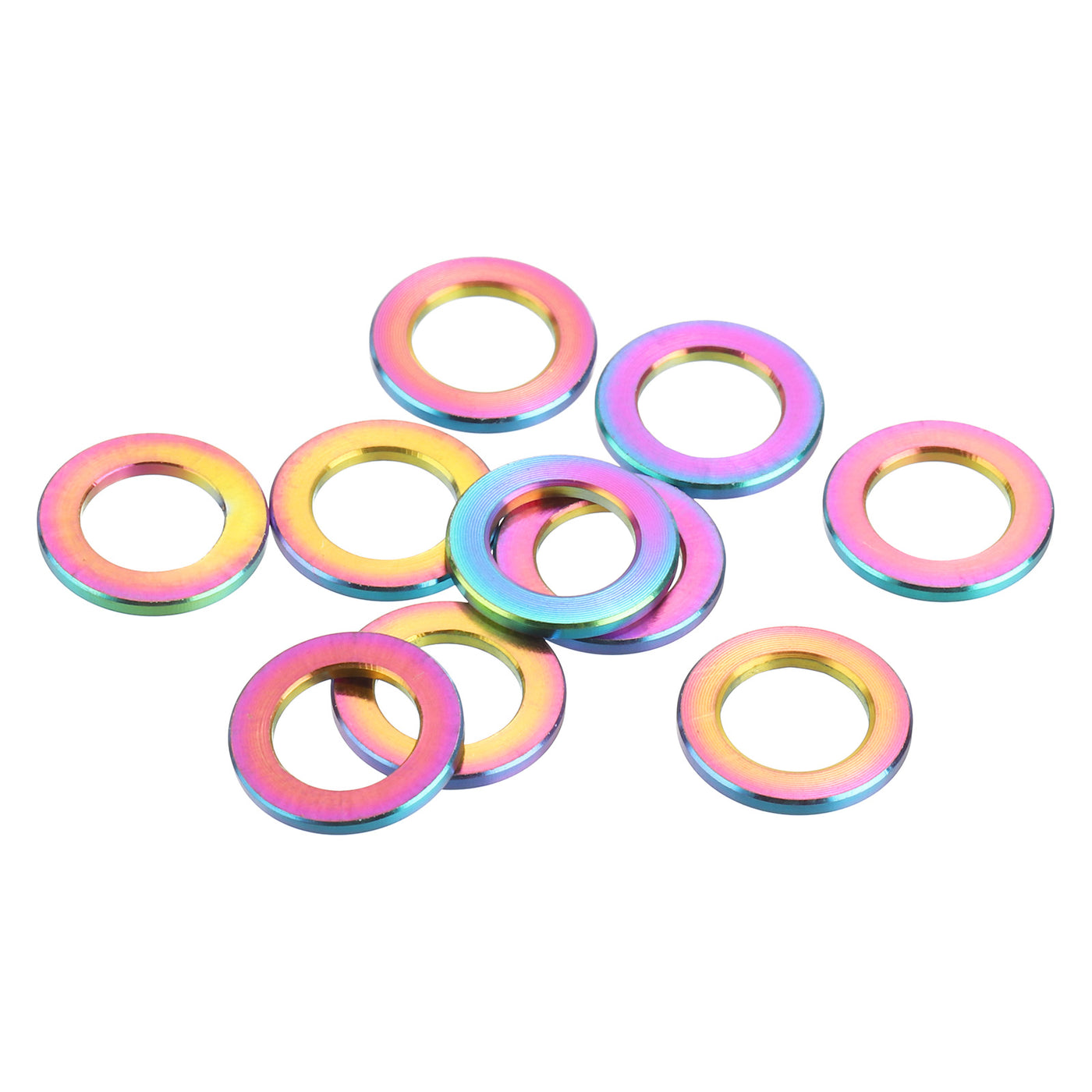 uxcell Uxcell 10 Pcs M6 Titanium Flat Washer Metric Flat Washer Multicolor