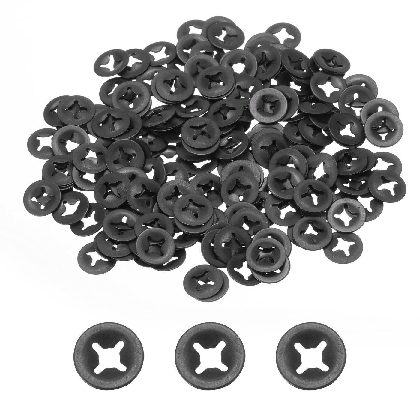 uxcell Uxcell 200pcs Internal Tooth Star Lock Washers M2 Push on Retaining Clips Quick Speed Locking Washers, 65Mn Steel Starlock Push Nuts