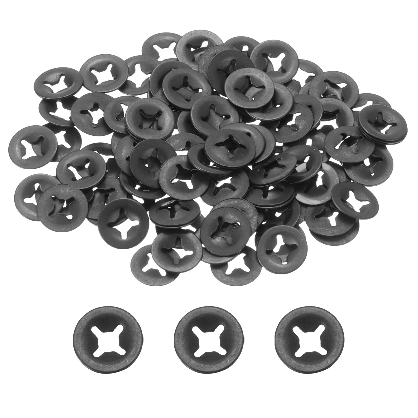 uxcell Uxcell 120pcs Internal Tooth Star Lock Washers M2 Speed Locking Washers, 65Mn Steel