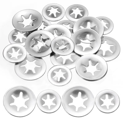 Harfington Uxcell 20pcs Internal Tooth Lock Washers M3 M4 Speed Locking Washers Stainless Steel