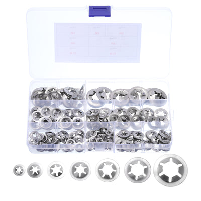 Harfington Uxcell 300pcs Internal Tooth Star Lock Washers M3 M4 M5 M6 M8 M10 M12, Stainless Steel