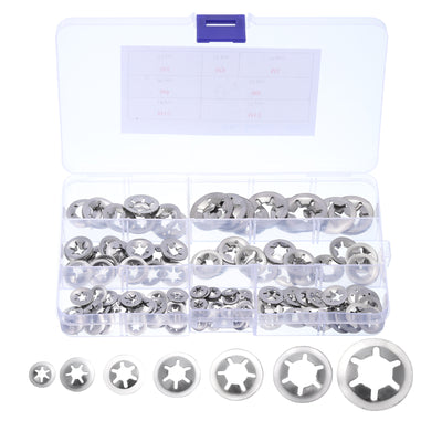 Harfington Uxcell 180pcs Internal Tooth Star Lock Washers M3 M4 M5 M6 M8 M10 M12, Stainless Steel