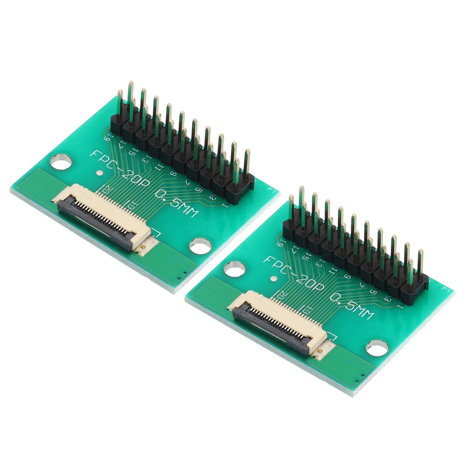 2 x FFC FPC Connector Board 20 Pin Double Row Male Pin Header Strip ...