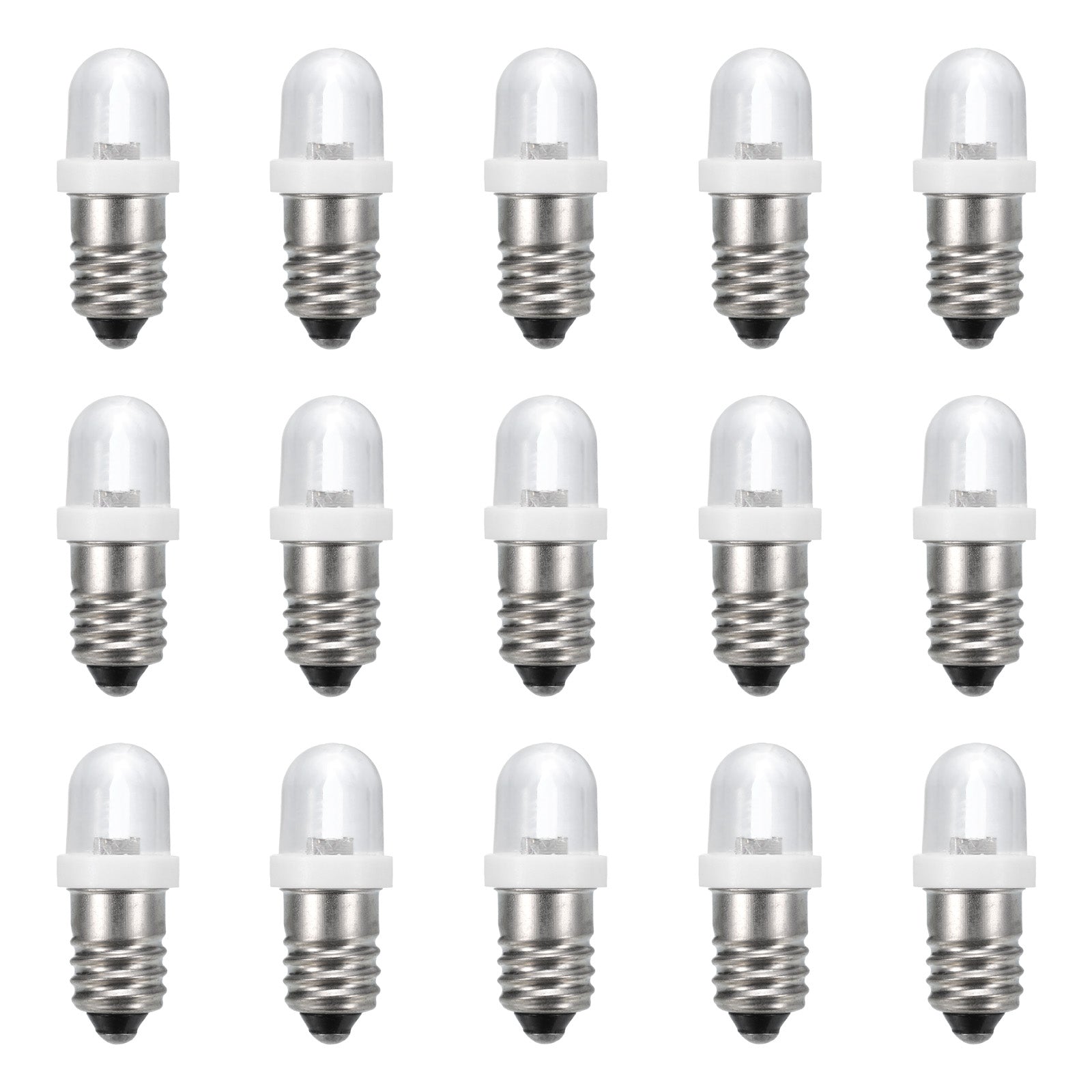 6-6.3V/0.03A E10 Mini Light Bulbs, 15Pcs Miniature Screw Bulb White ...