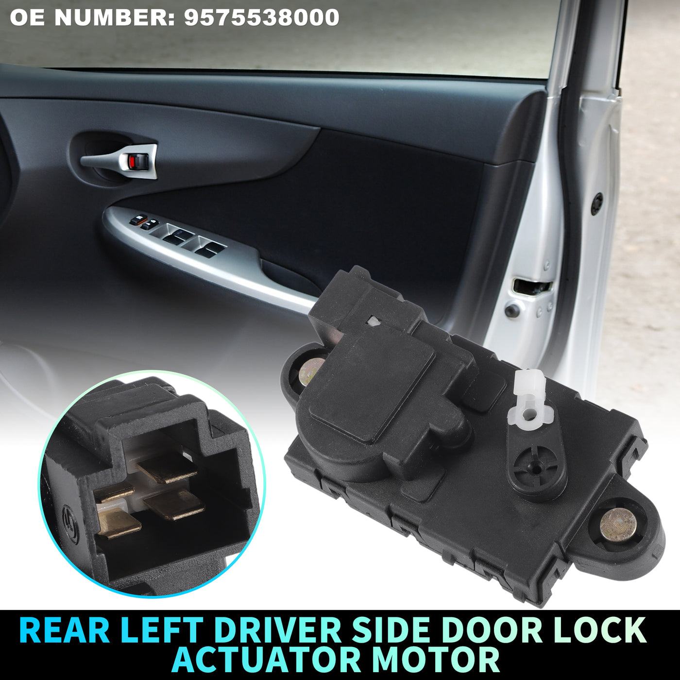 X AUTOHAUX Replacement Rear Left Driver Side Power Door Lock Actuator Motor for Hyundai Sonata 1999-2005 for Hyundai XG350 2002-2005 Door Latch Actuator Assembly Replace No.9575538000 Black