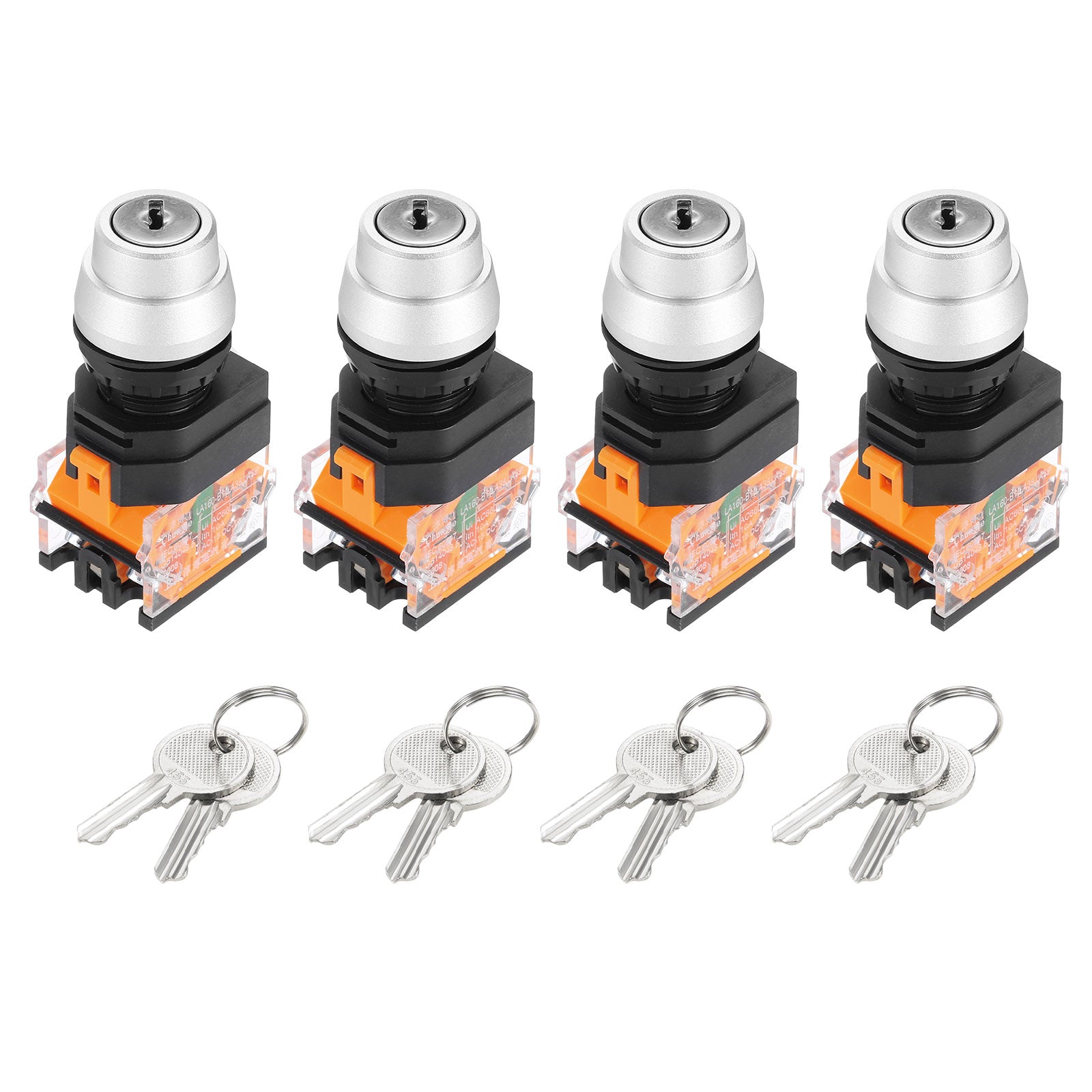 Push Pin Keys Uxcell 4 Pcs 22mm 2 Position Key Locking Push Button Switch W Keys ...