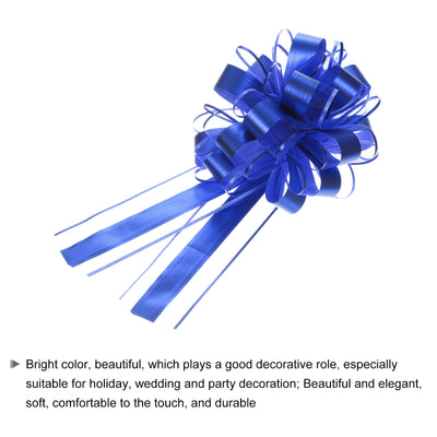 Harfington Uxcell 10pcs 11" Large Pull Bow Metallic Gift Wrapping Bows Ribbon Navy Blue