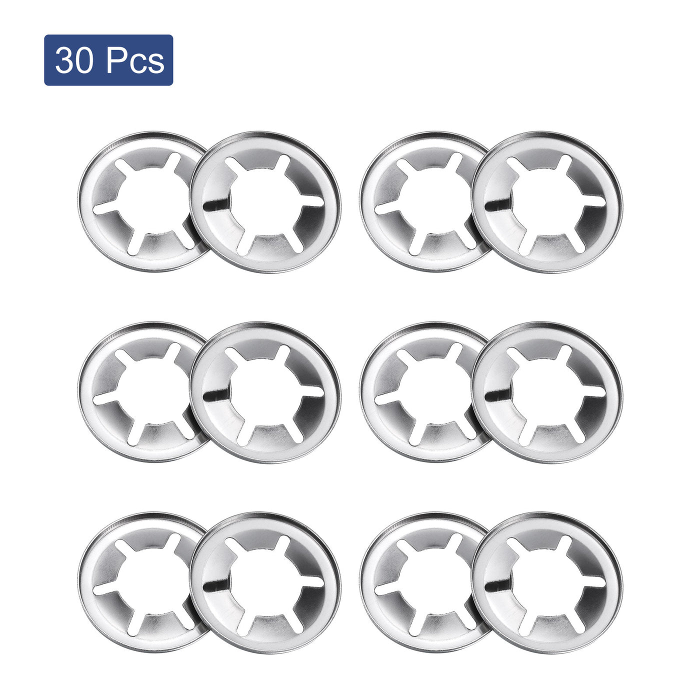 uxcell Uxcell 30pcs Internal Tooth Star Lock Washers M16 Quick Locking Washers Stainless Steel