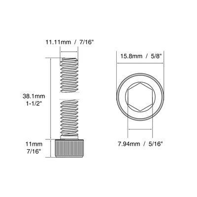 Harfington Alloy Steel Fully Threaded Socket Head Screws Black