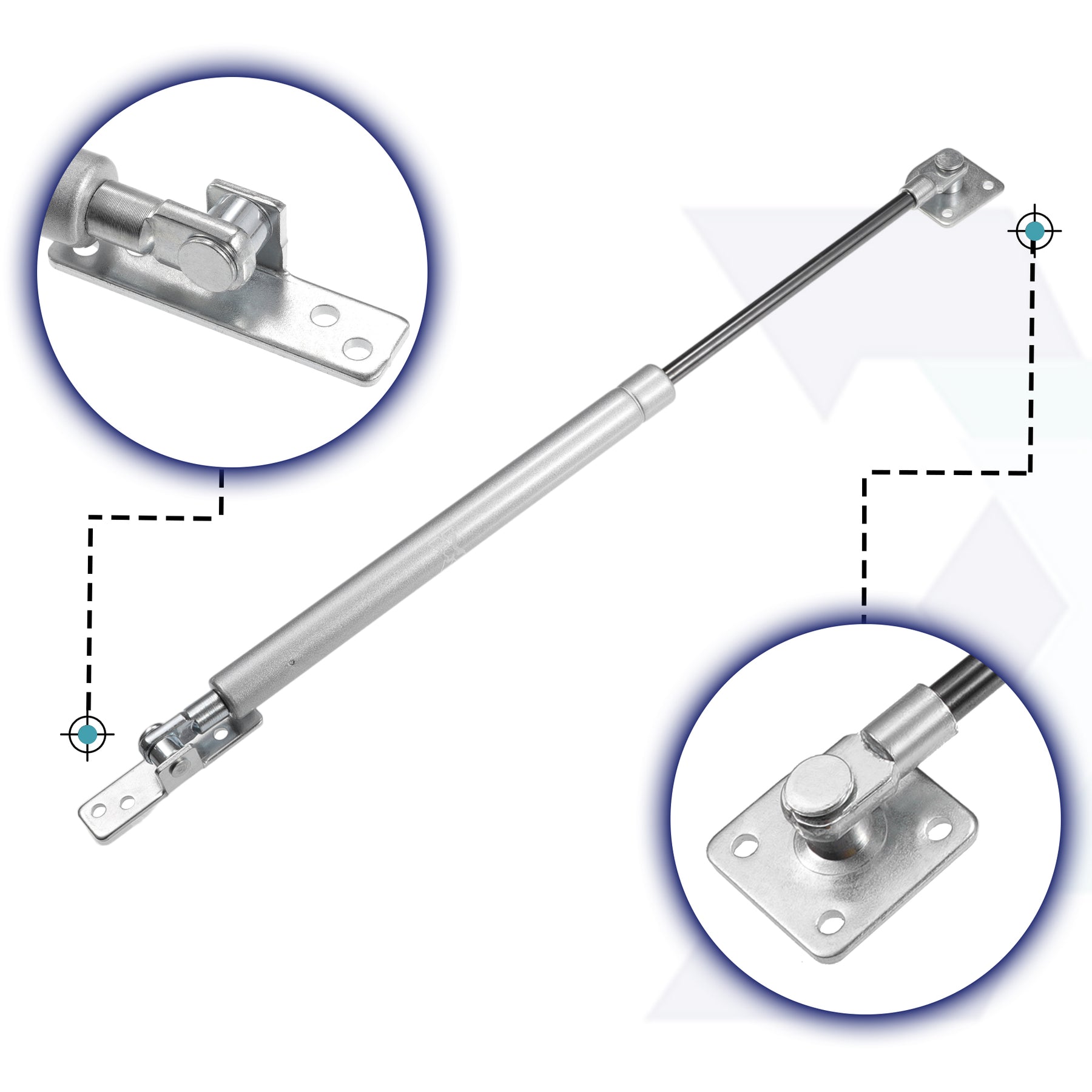 1 Pc 16inch 22lbs/100N Silver Tone Lift Supports Struts Shocks Gas ...