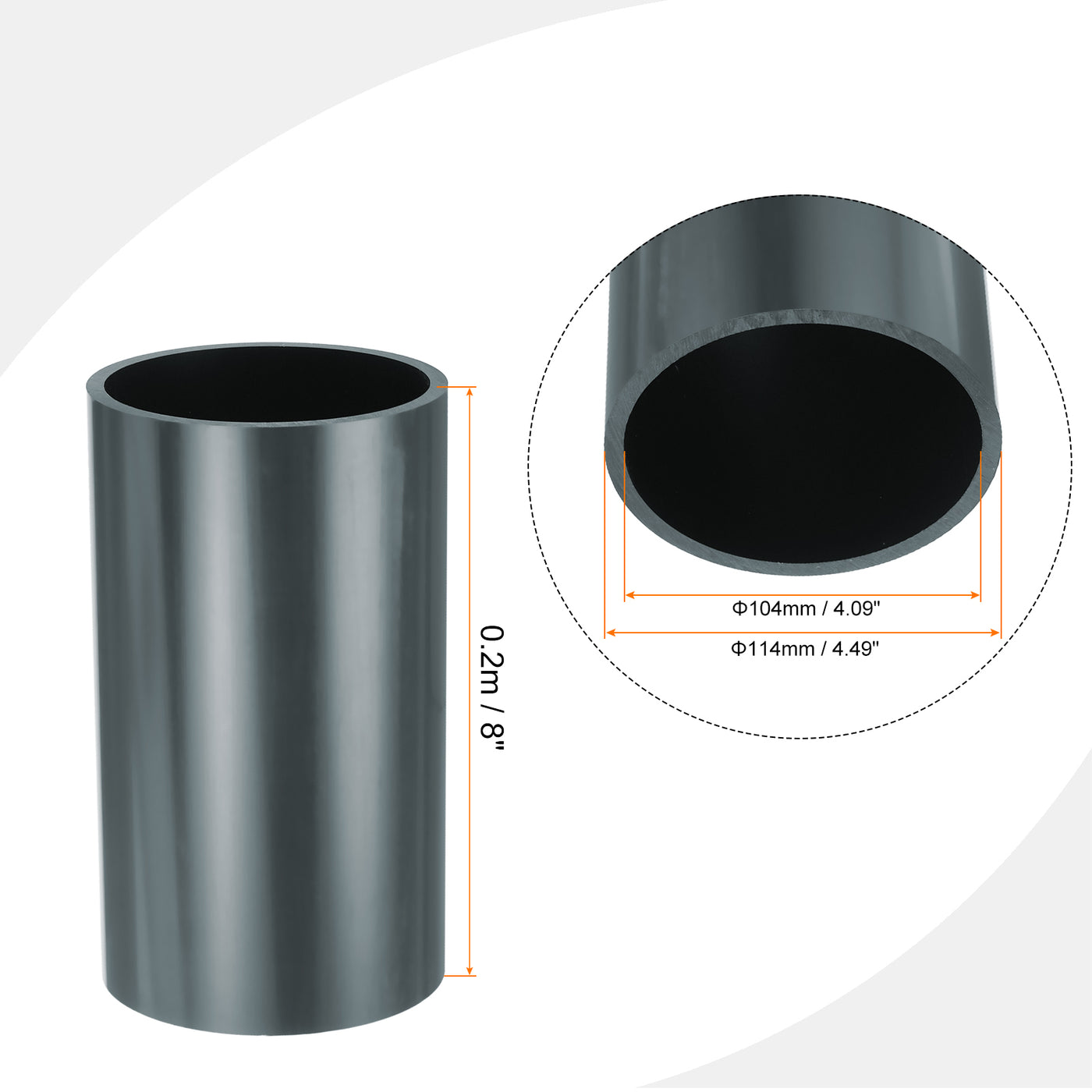 4.5 Inch PVC Rigid Tube Round Pipe Tubing Hardware Tubing 104mm ID ...