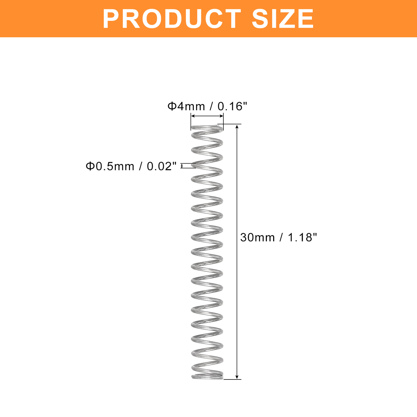 Uxcell 5Pcs Compression Spring, Wire Diameter 0.02