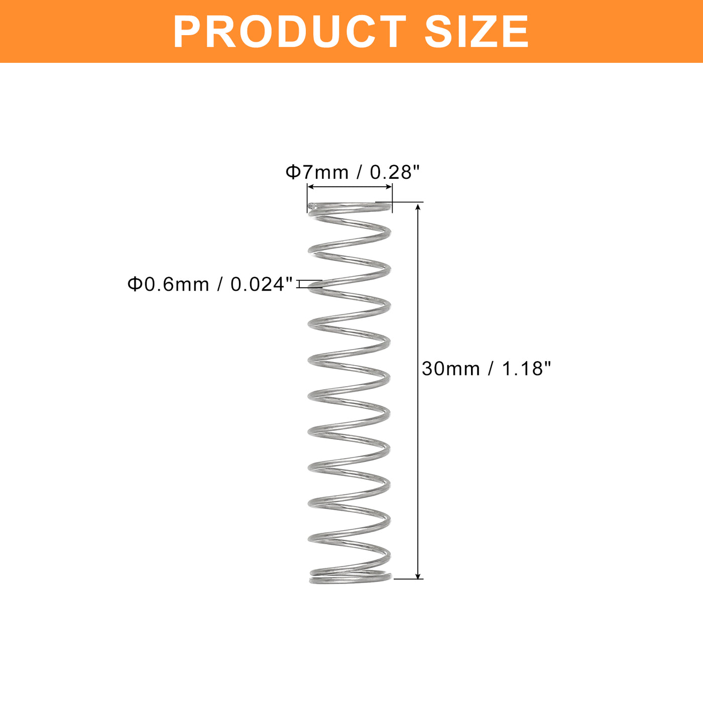 Uxcell 5Pcs Compression Spring, Wire Diameter 0.024