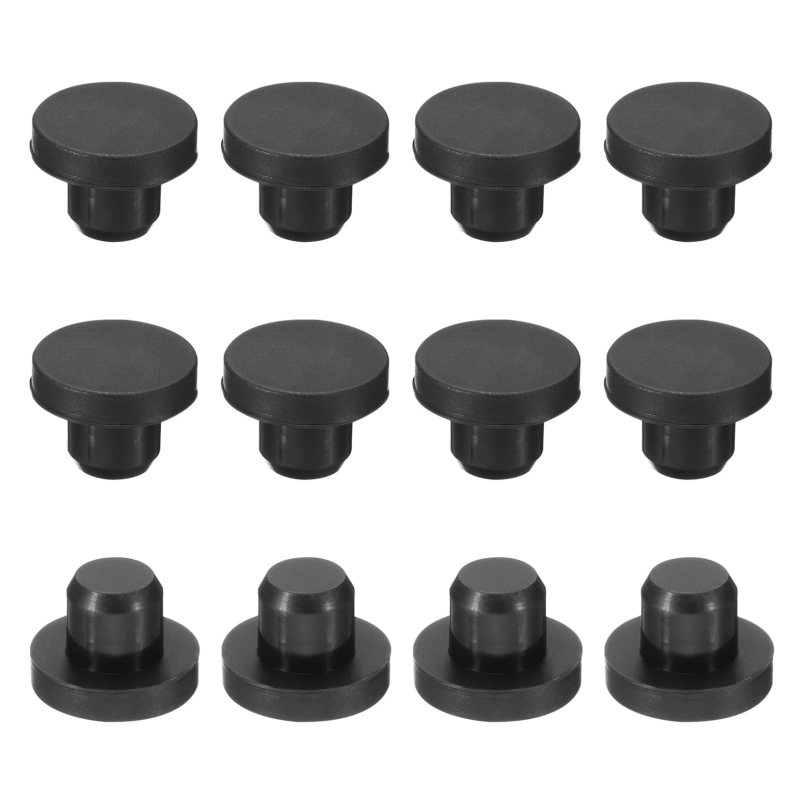 Silicone Rubber Solid Plug Soft Stopper for 10-11mm Hole Black 12 ...